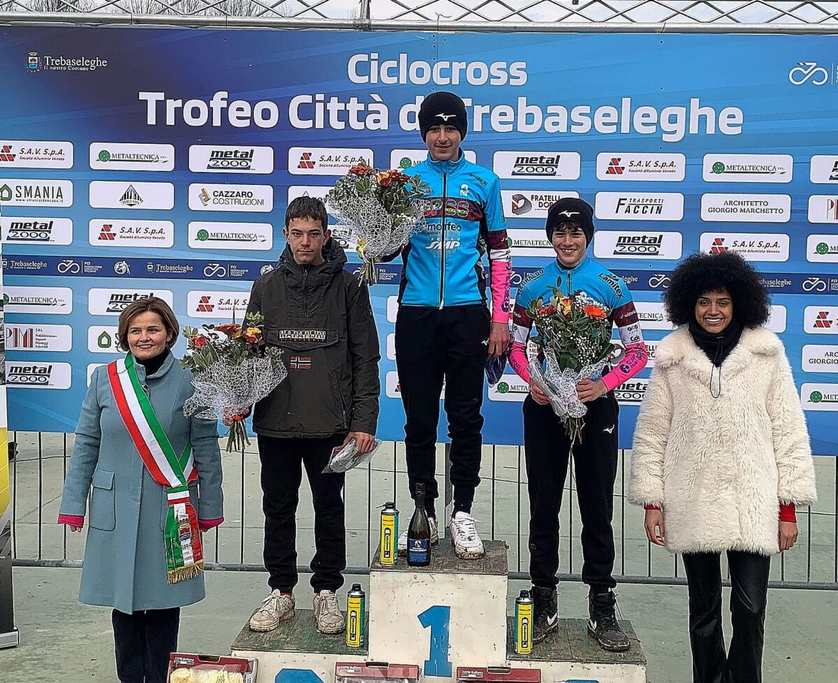 Alessio Borile, vincitore a Trebaseleghe tra gli Esordienti 2° anno, con Luca Montagner terzo
