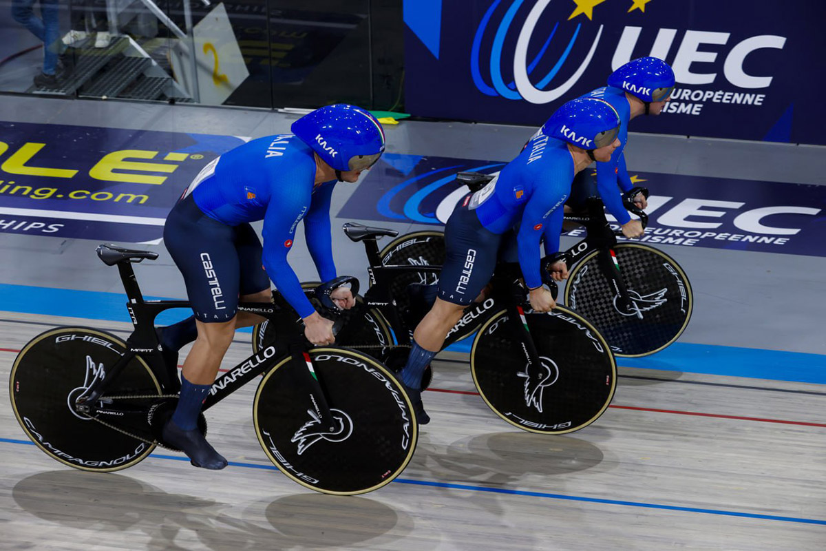 Il Team Sprint Maschile, sesto all'Europeo di Apeldoorn - credit Sprint Cycling Agency