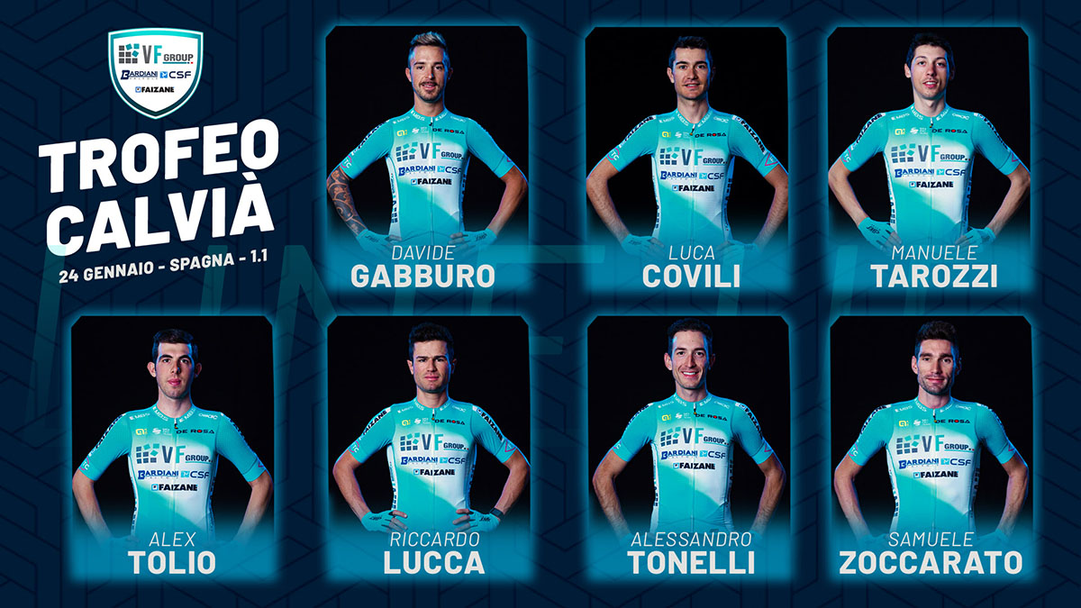 La line up del VF Group Bardiani CSF Faizanè per il Trofeo Calvia 2024