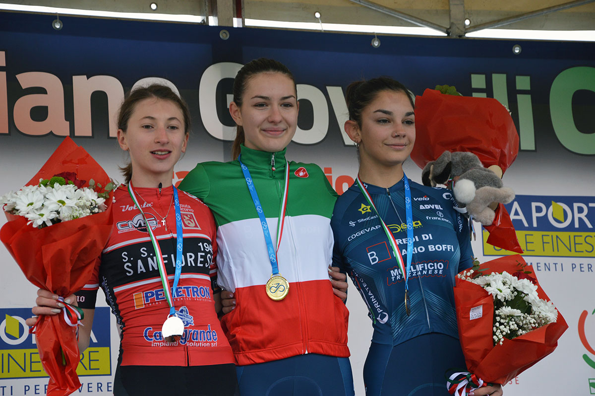 Pellizotti, Elisa Bianchi e Giangrasso sul podio del campionato italiano ciclocross Donne Allieve 2° anno