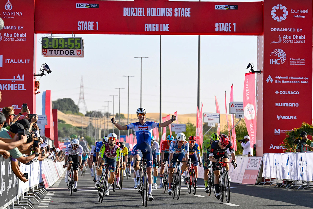 Tim Merlier vince la prima tappa dell'UAE Tour 2024 - credit Sprint Cycling Agency