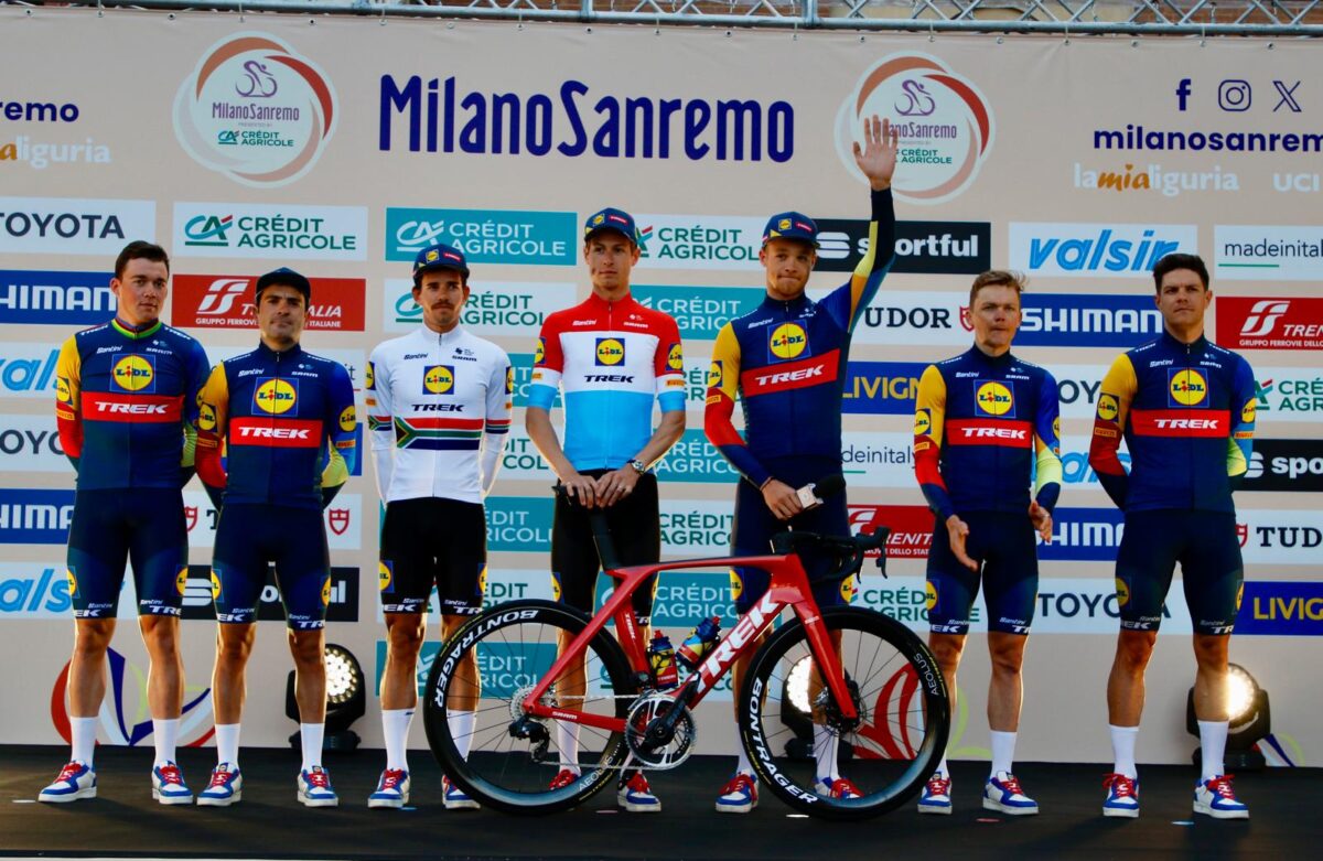 I sette atleti della Lidl-Trek che parteciperanno alla Milano-Sanremo - credit Photobicicailotto