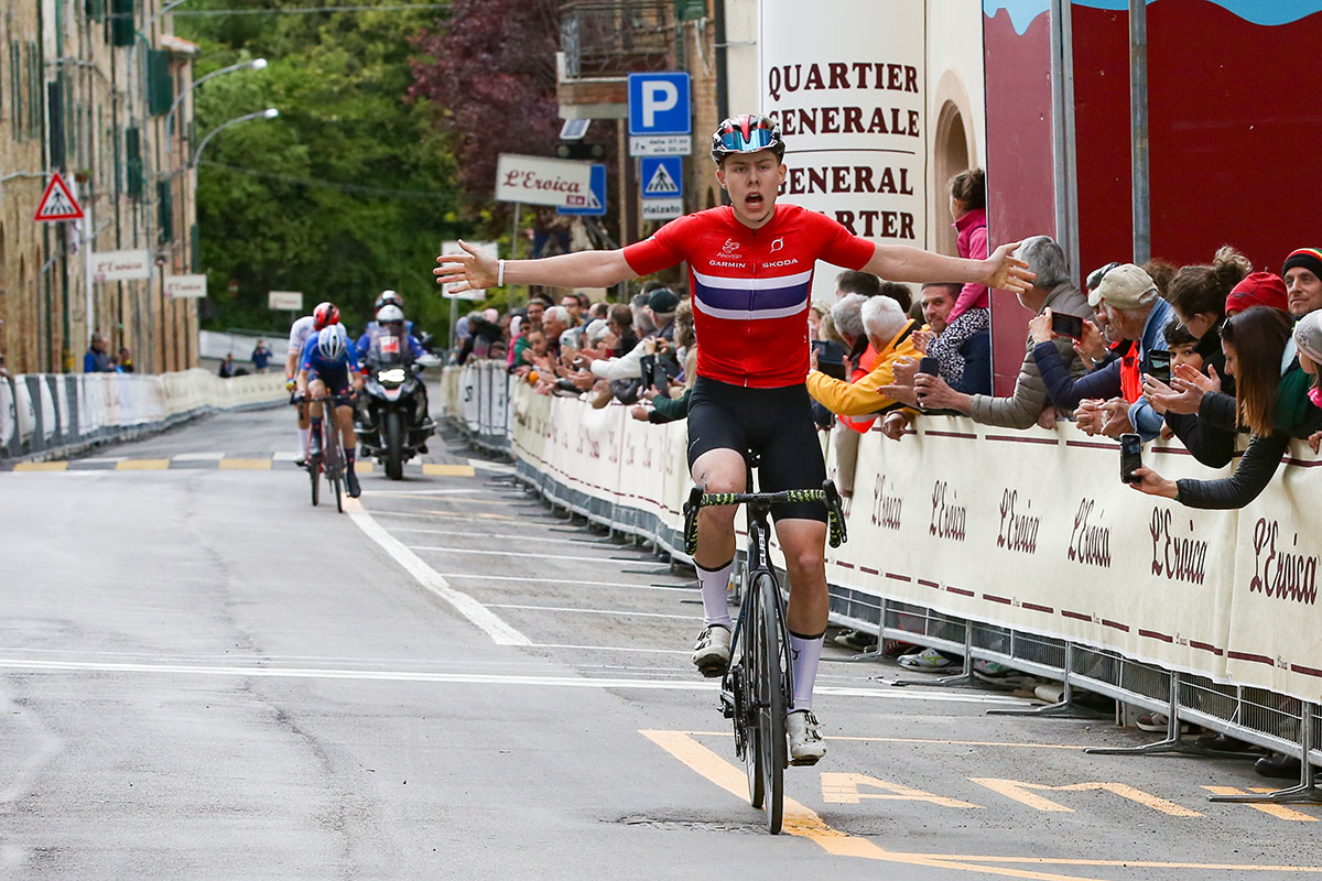 Felix Orn-Kristoff vince l'ultima tappa di Eroica Juniores 2024 - credit Guido Rubino