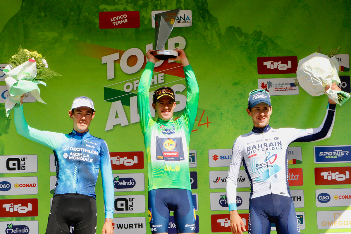 Il podio finale del Tour of the Alps 2024 - credit Photobicicailotto