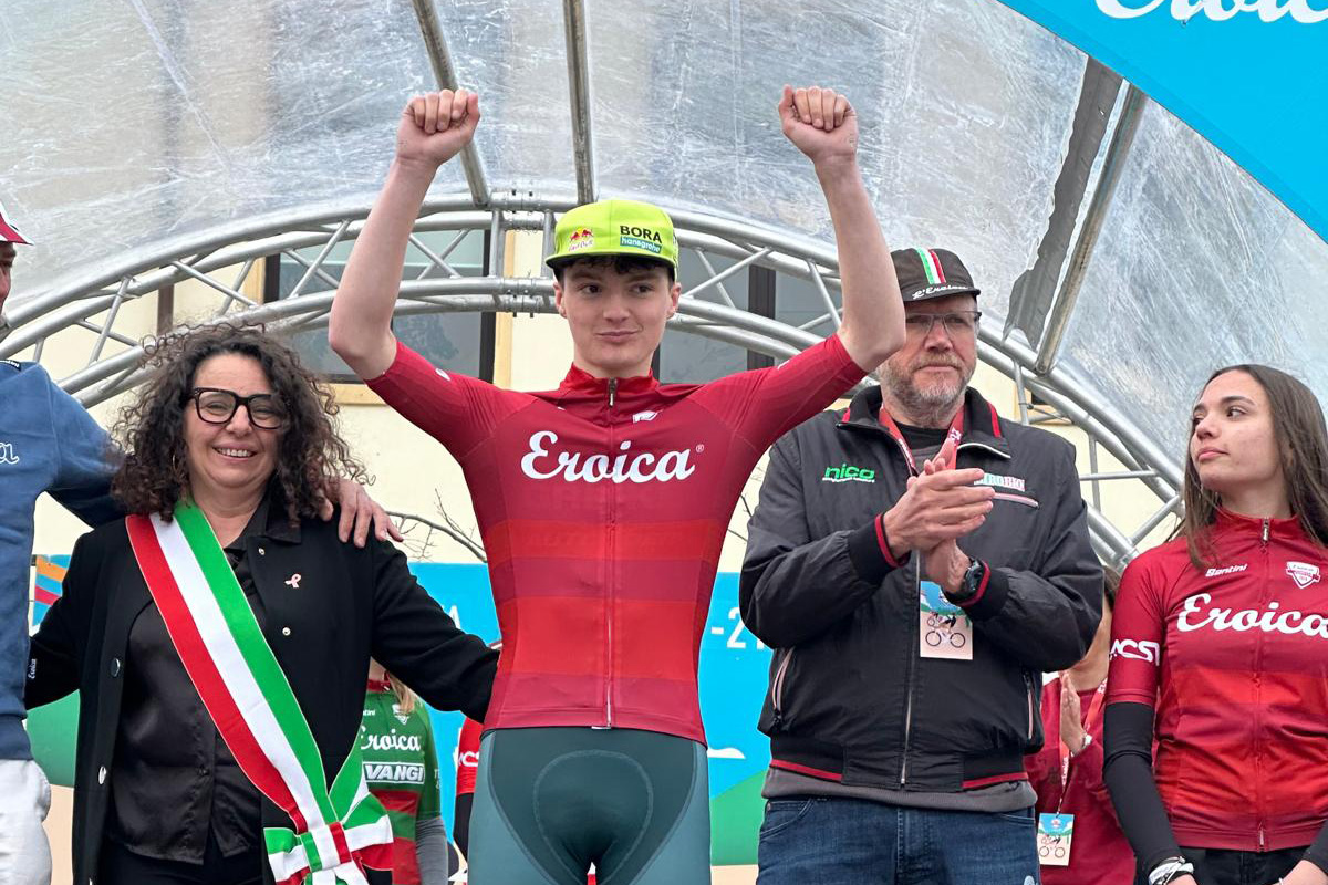 Patrick Casey, leader di Eroica Juniores 2024 dopo la tappa di Castiglione della Pescaia