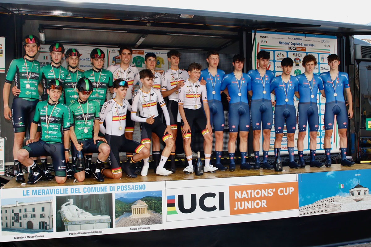 La Spagna vince la cronosquadre di apertura della Nations' Cup Junior a Pieve del Grappa - credit Photobicicailotto