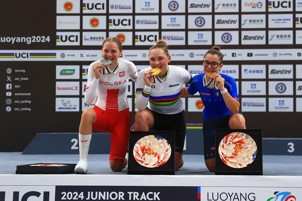 Anita Baima, terza nell'eliminazione - credit Junior Track World Championships