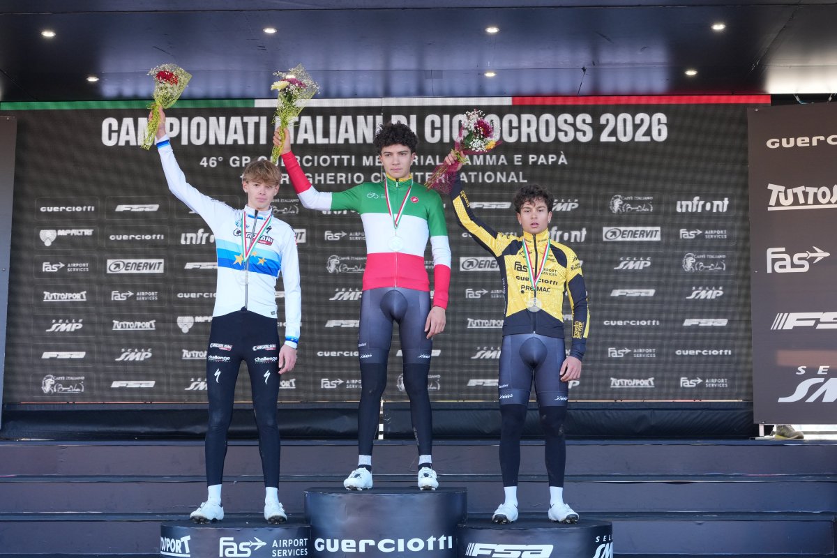 Il podio Juniores del Campionato Italiano Ciclocross 2026 - photo Giorgio De Negri