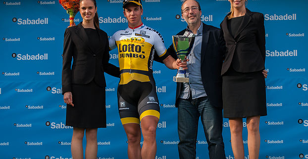 Il giovane olandese Dylan Groenewegen (Team LottoNl-Jumbo), vincitore della seconda tappa alla Valenciana