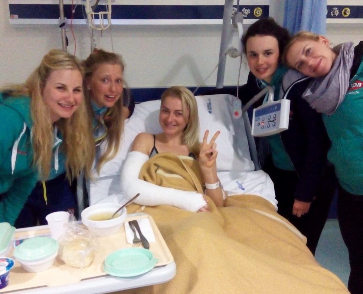 Daiva Tuslaite con le compagne del Team Covrig, Olsson, Maffeis e Allen