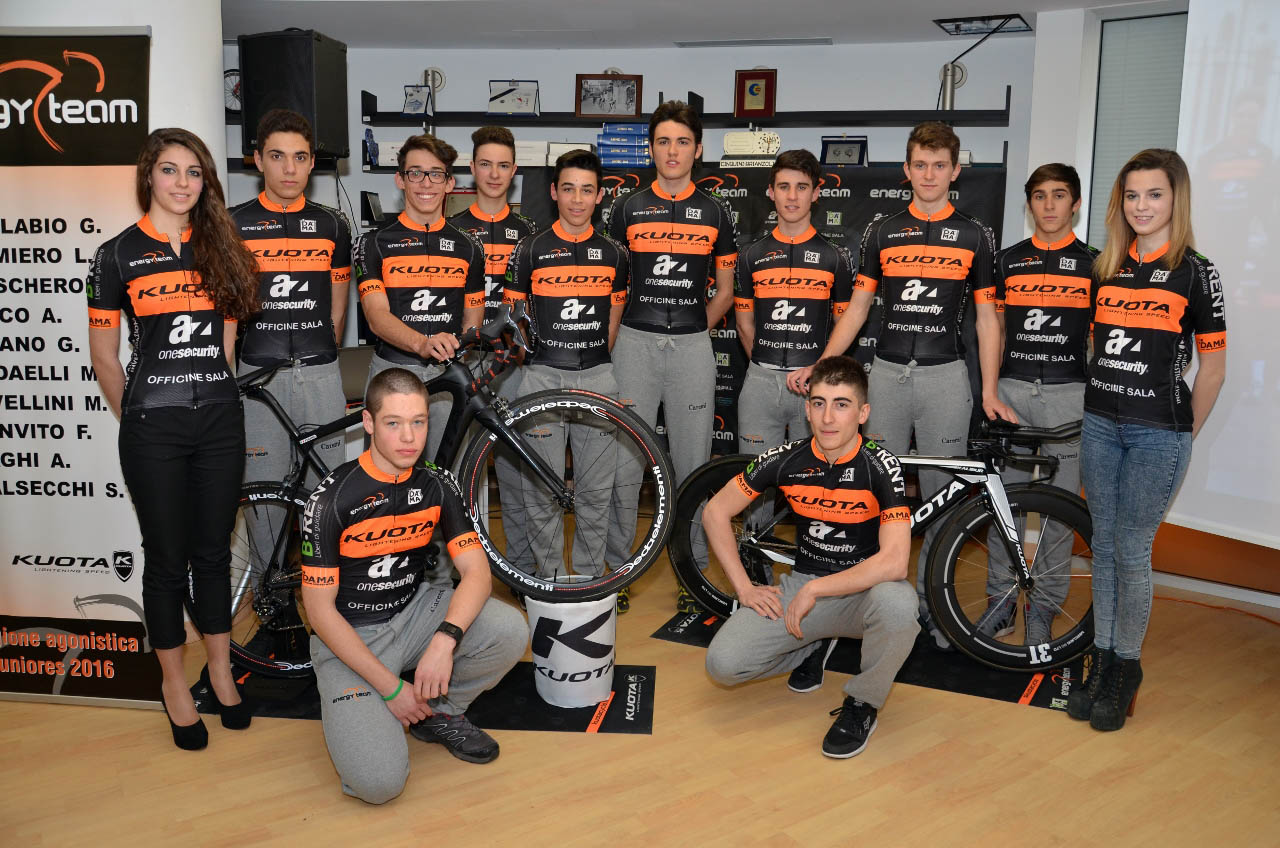 La squadra Juniores dell'Energy Team versione 2016
