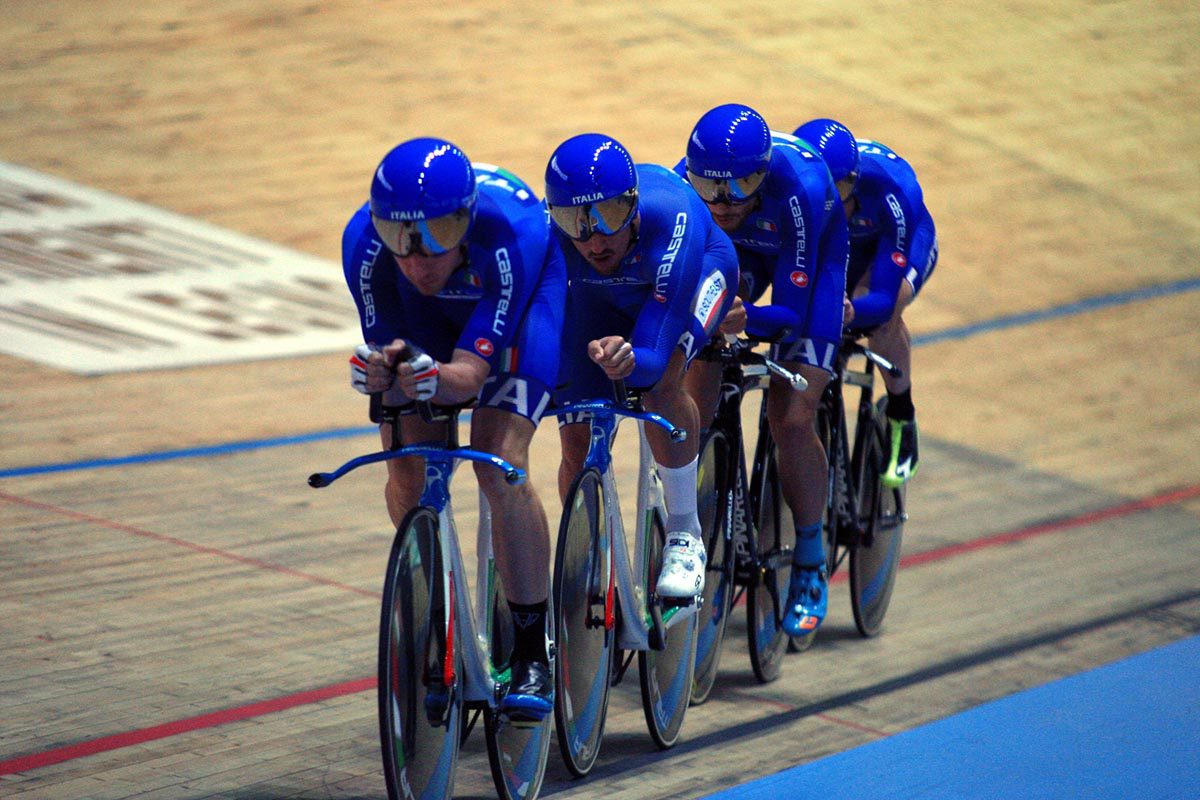 L'Italia impegnata nell'Inseguimento a squadre