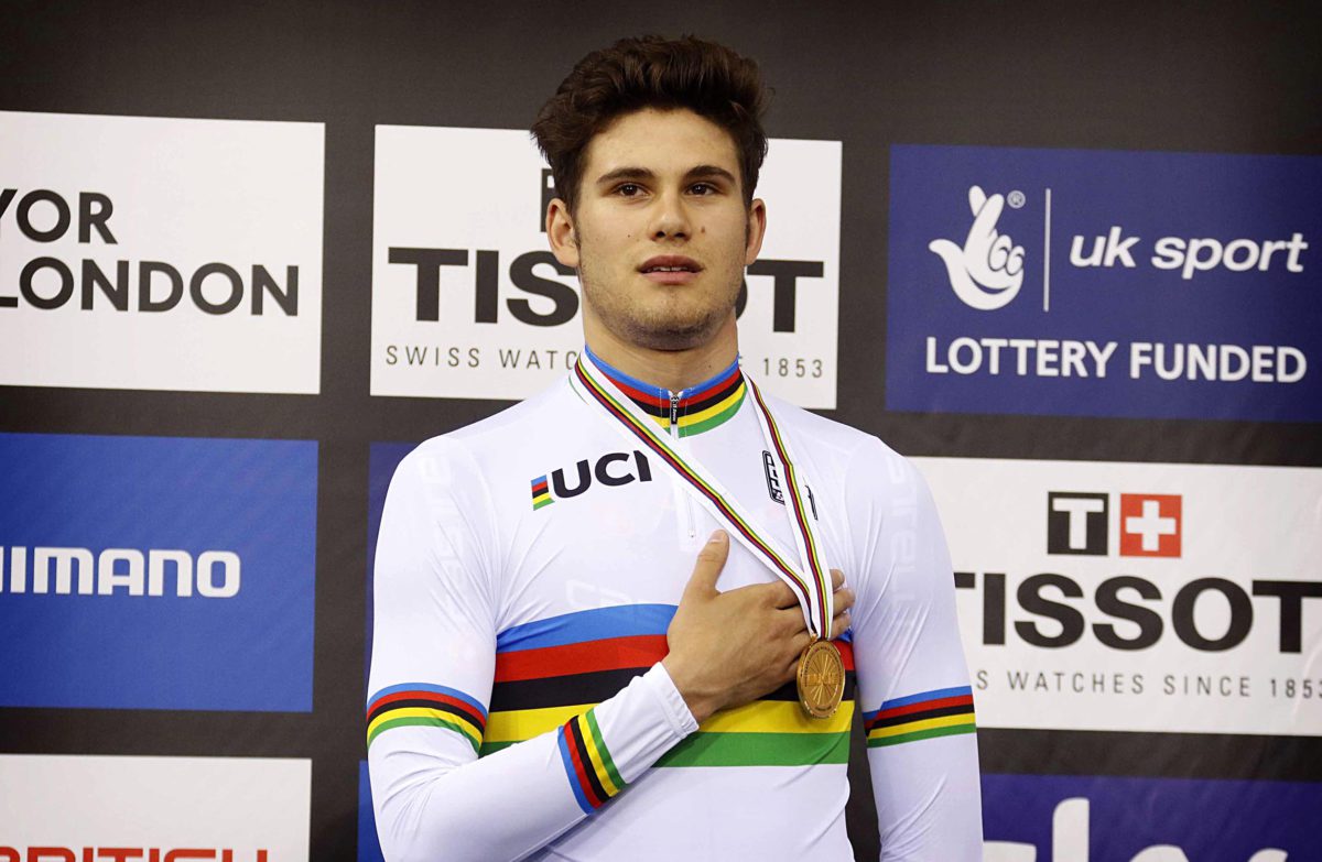 Filippo Ganna medaglia d'oro nell'Inseguimento a squadre ai Campionati del Mondo Pista Londra 2016
