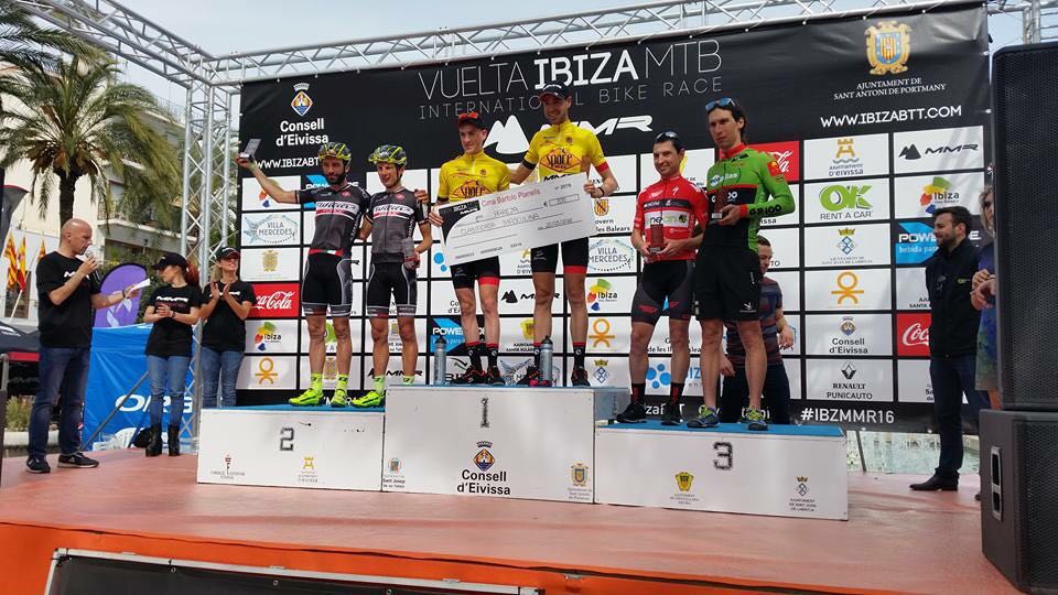 Il podio della prima tappa della Vuelta Ibiza 2016