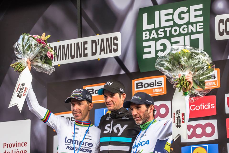 Il podio della Liegi-Bastogne-Liegi 2016