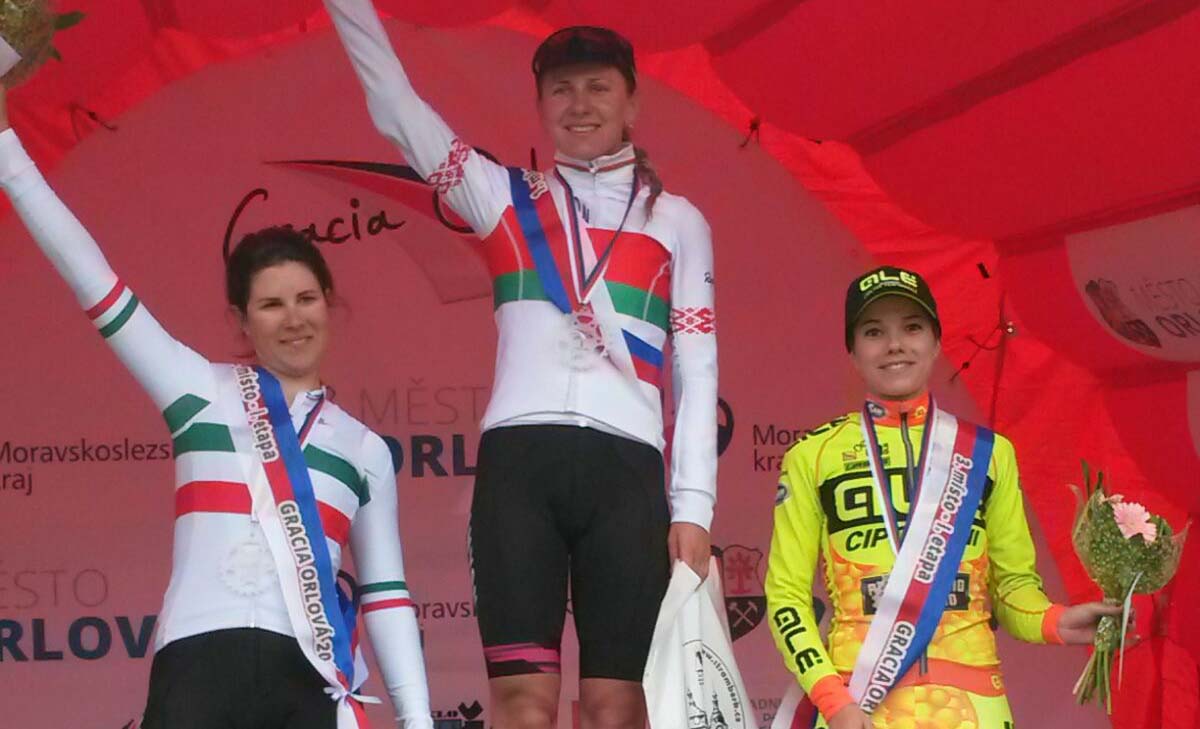 Il podio della prima tappa della Gracia Orlova