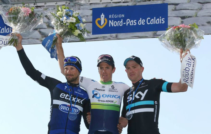 Il podio della Parigi-Roubaix 2016