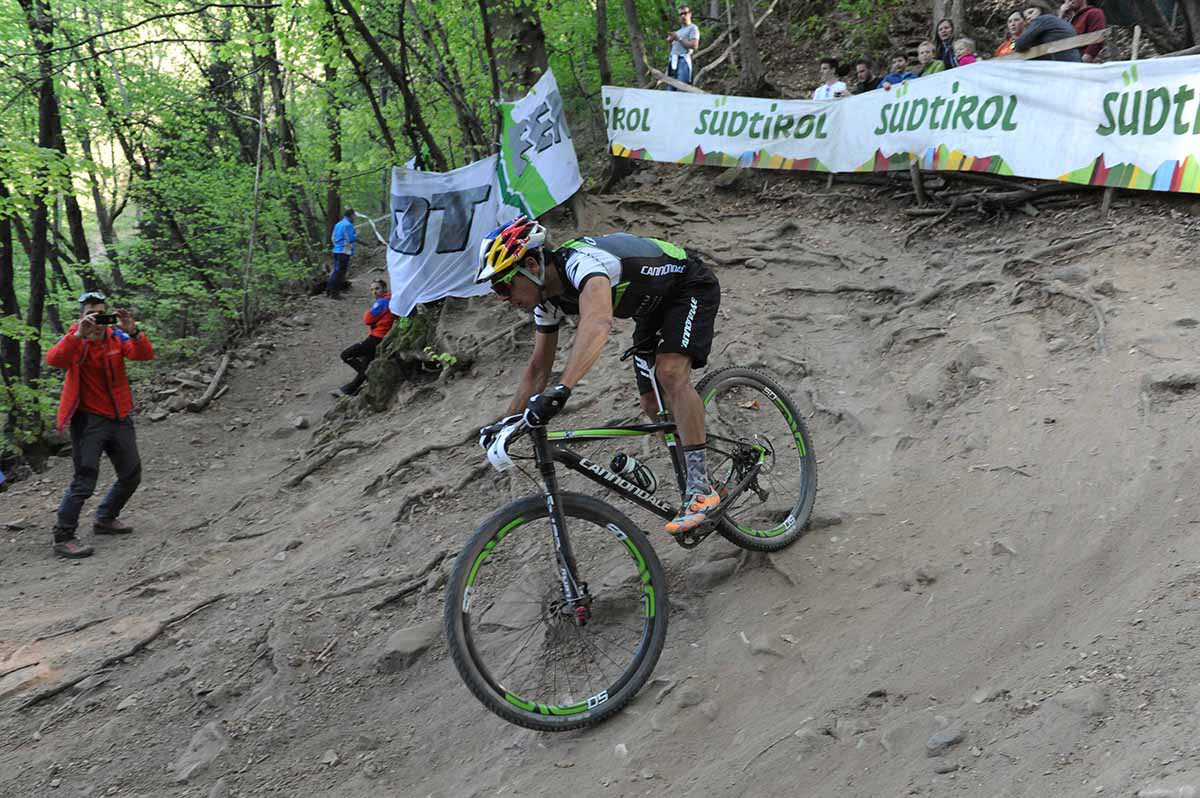 Marco Aurelio Fontana in azione a Nalles nel 2015