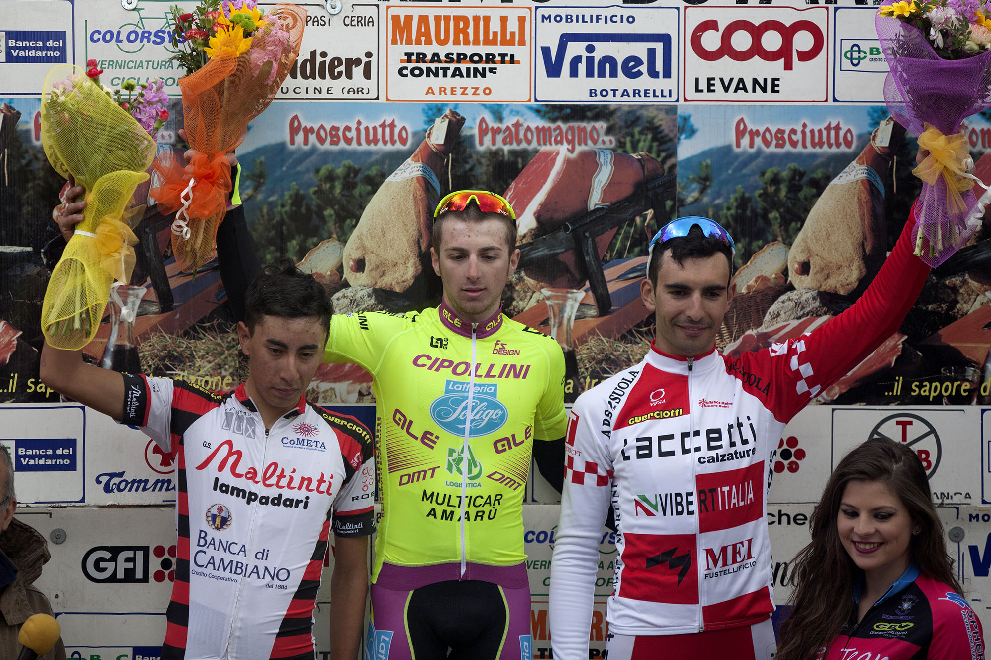 Il podio della gara di Bucine