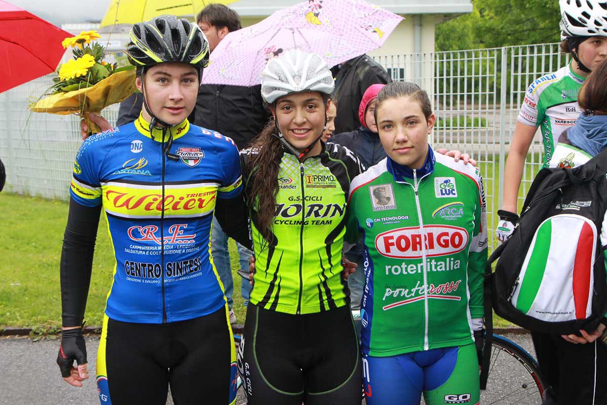 Il podio Donne Allieve della gara di Egna