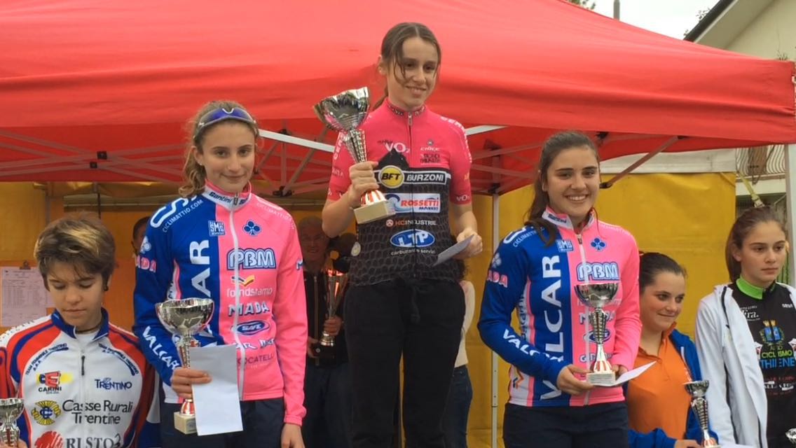 Il podio Donne Esordienti di Mareno di Piave