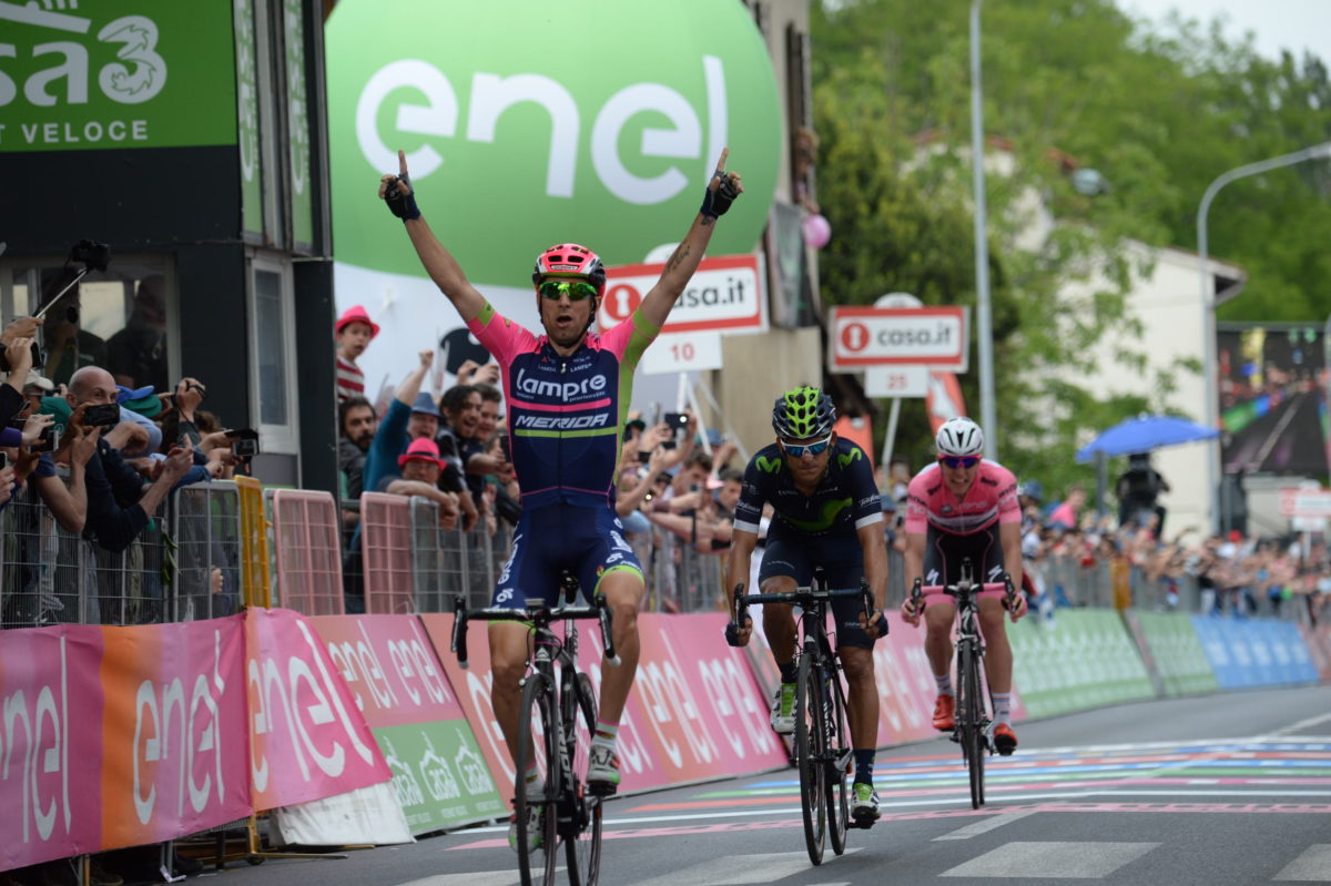 Diego Ulissi vince l'undicesima tappa del Giro d'Italia 2016 ad Asolo