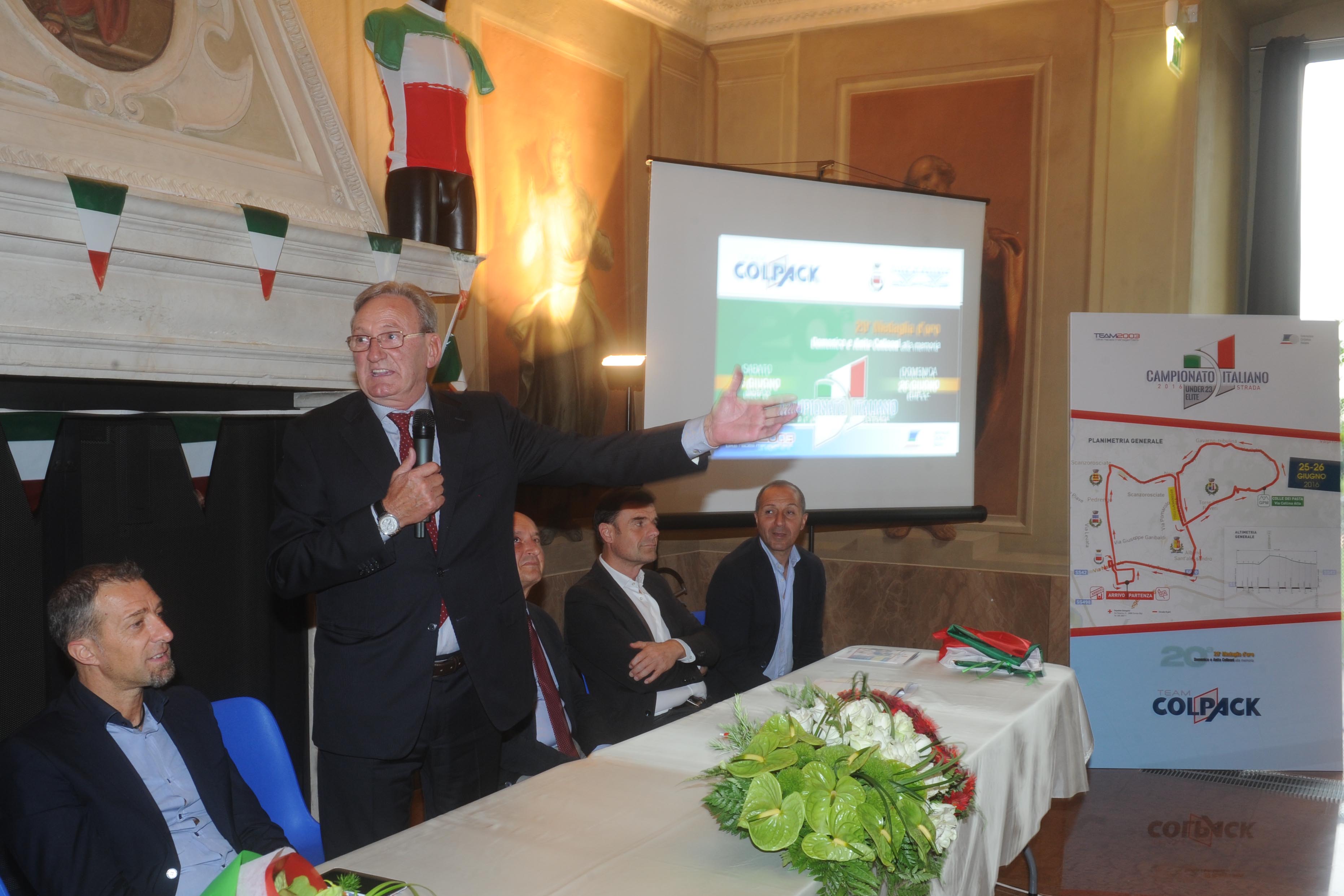 L'intervento del presidente del Team Colpack Beppe Colleoni