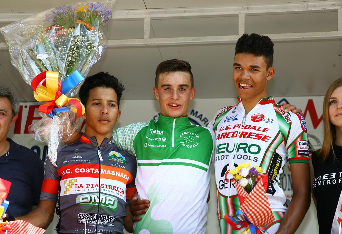 Il podio del Campionato Lombardo Allievi 2016 (foto Berry)