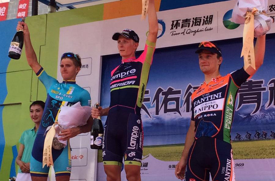 Il podio della decima tappa vinta ancora da Marko Kump