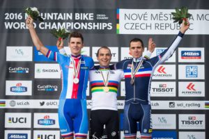 Il podio del Mondiale XCO Elite 2016