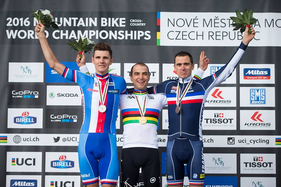 Il podio del Mondiale XCO Elite 2016