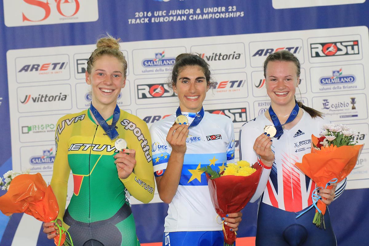 Il podio dell'Omnium Donne Junior