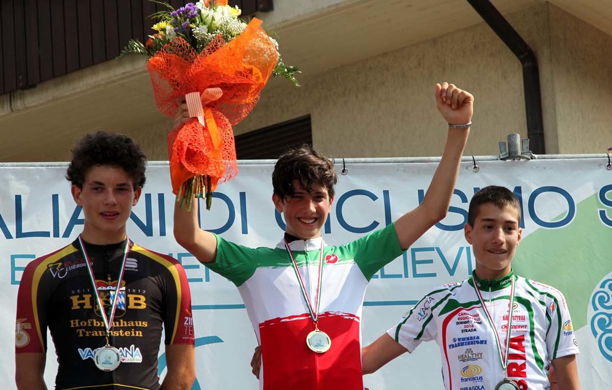 Il podio del Campionato Italiano Esordienti 1° anno a Comano Terme