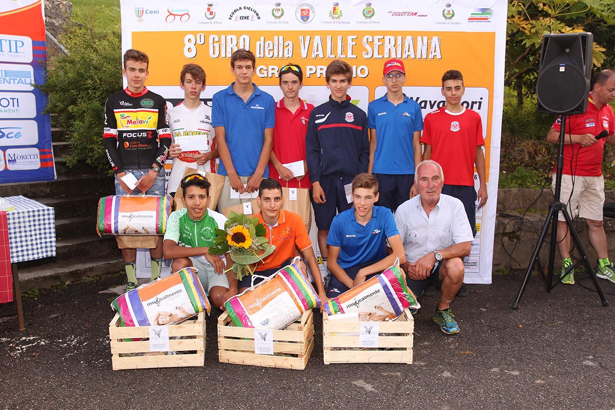 I primi dieci classificati della Cronoscalata Cene-Altino Allievi