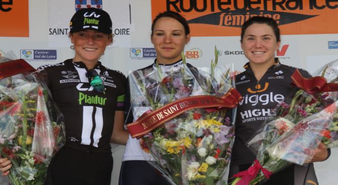 Il podio della seconda tappa della La Route de France