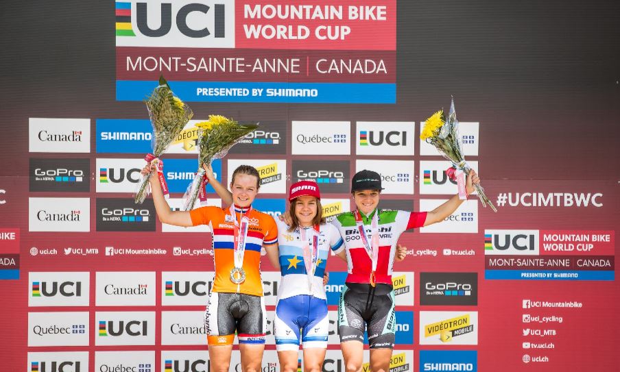 Il podio Donne U23 con Chiara Teocchi terza