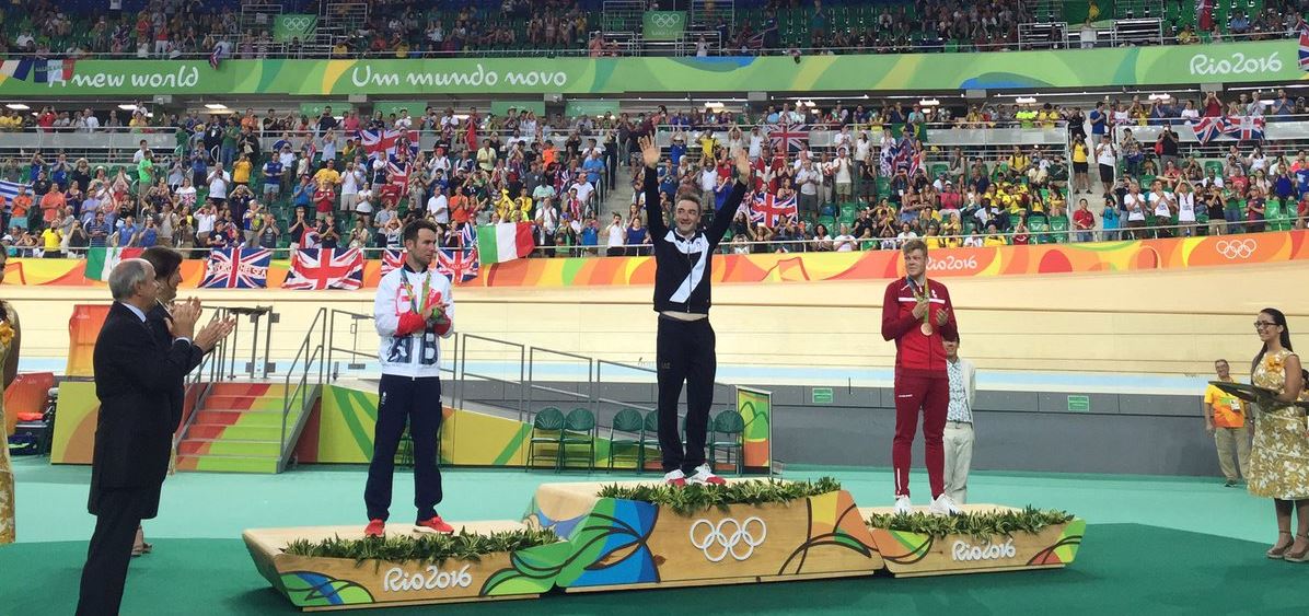 Il podio dell'Omnium olimpico di Rio2016