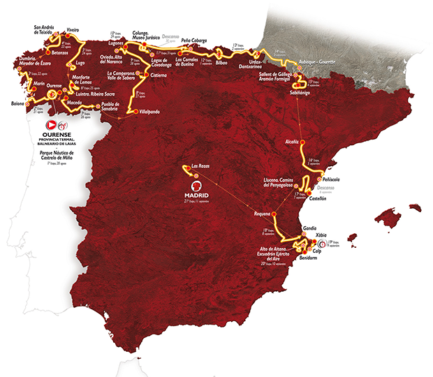 Il percorso della Vuelta a Espana 2016