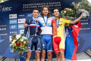 Il podio del primo Campionato Europeo Professionisti della storia vinto da Peter Sagan