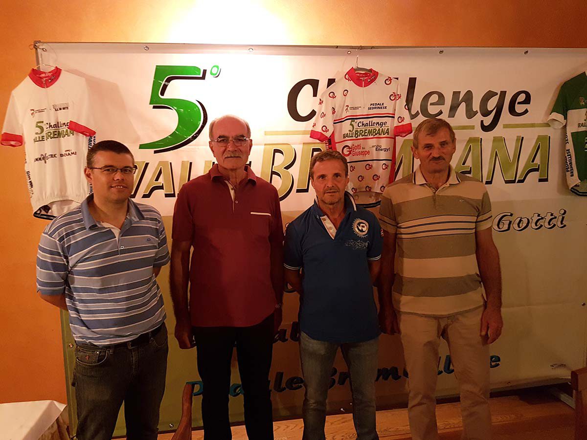I quattro rappresentanti delle società organizzatrici della Challenge Valle Brembana