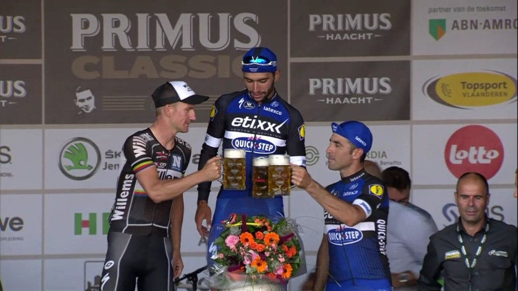 Il podio del Primus Classic Impanis-Van Petegem