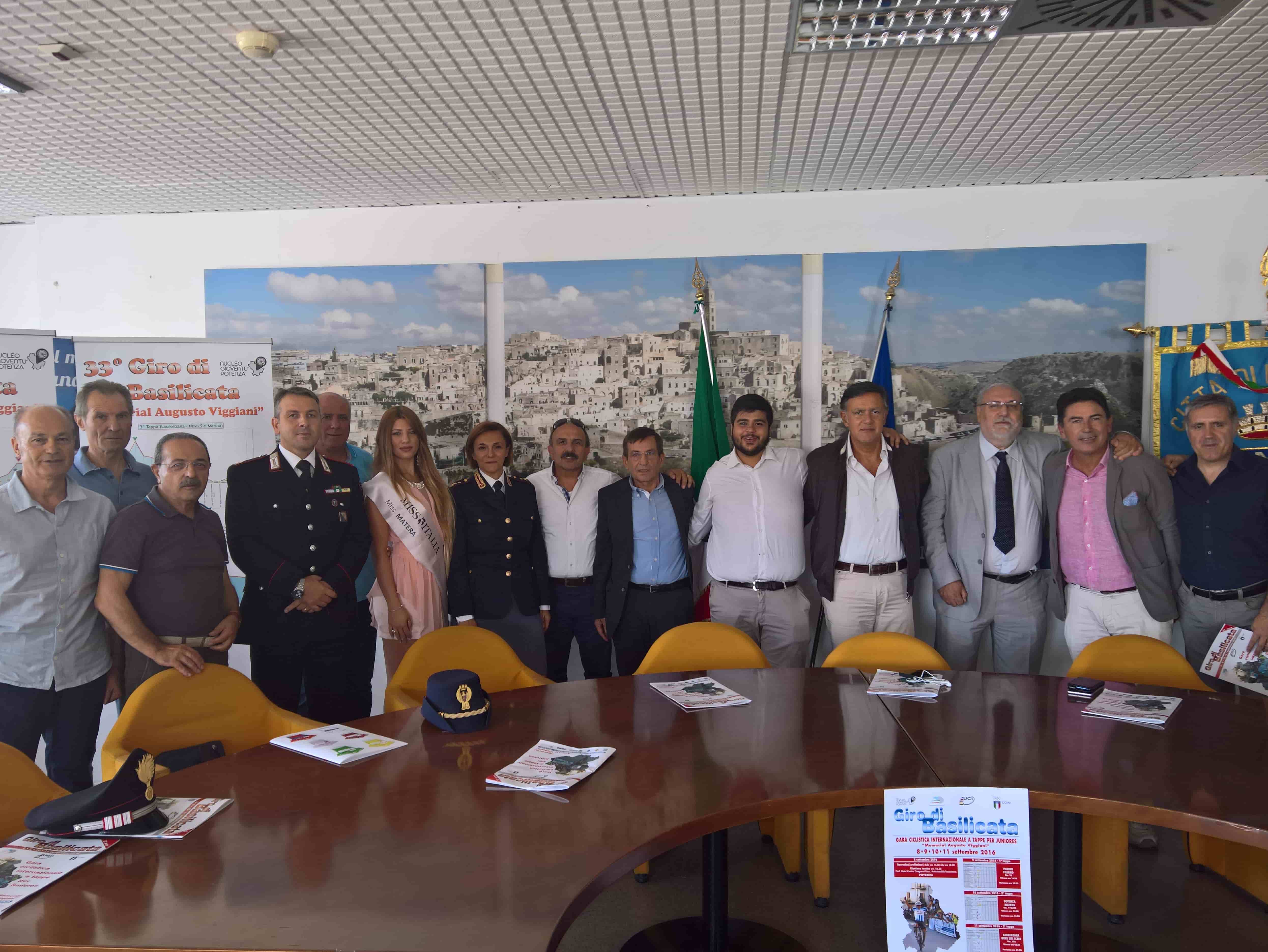Giro di Basilicata 2016 presentazione al Comune di Matera