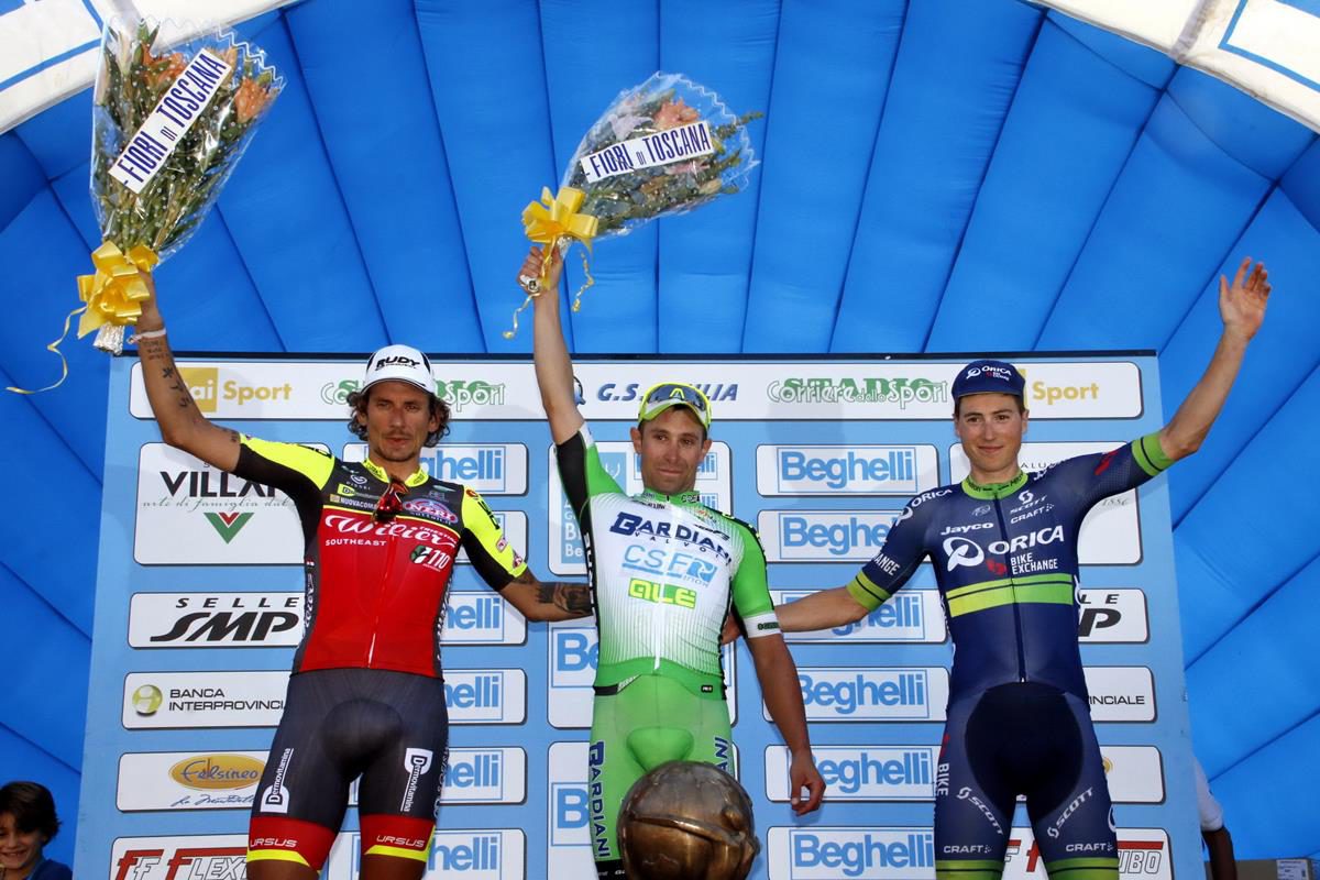 Il podio del Gp Bruno Beghelli 2016