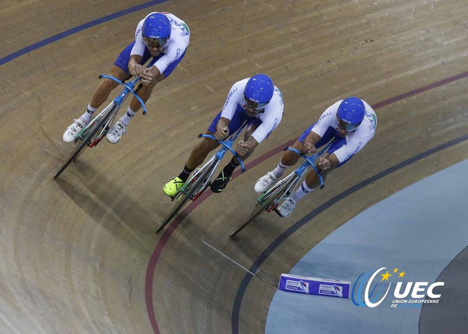Il quartetto azzurro maschile in azione
