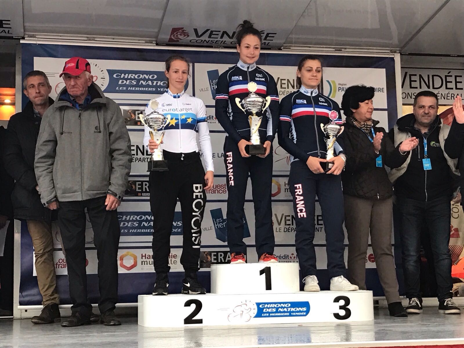 Il podio della Chrono de Nations delle Donne Junior