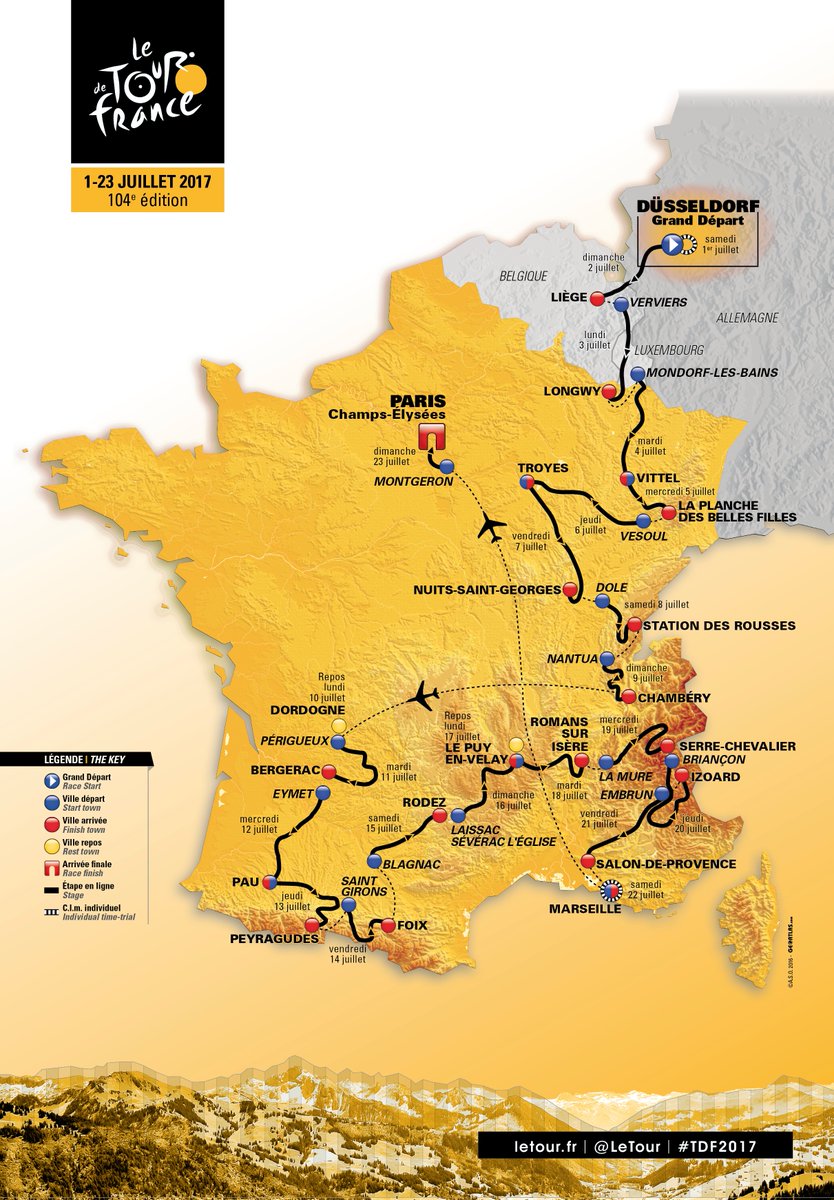 La planimetria del Tour de France 2017