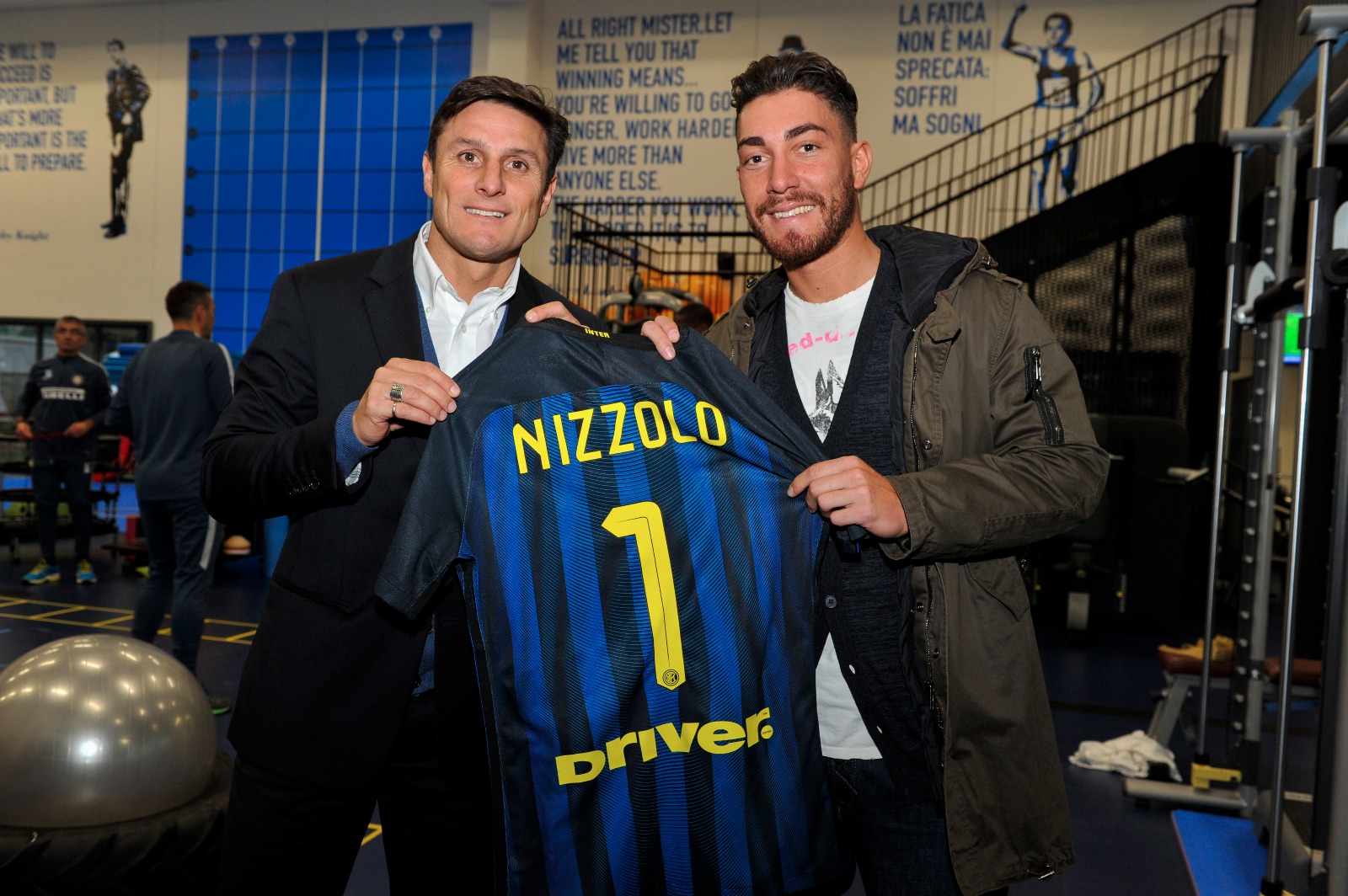 Giacomo Nizzolo con Javier Zanetti