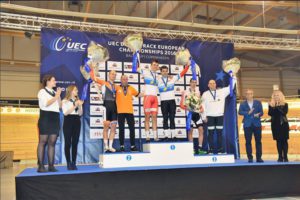 Il podio del Campionato Europeo Derny 2016