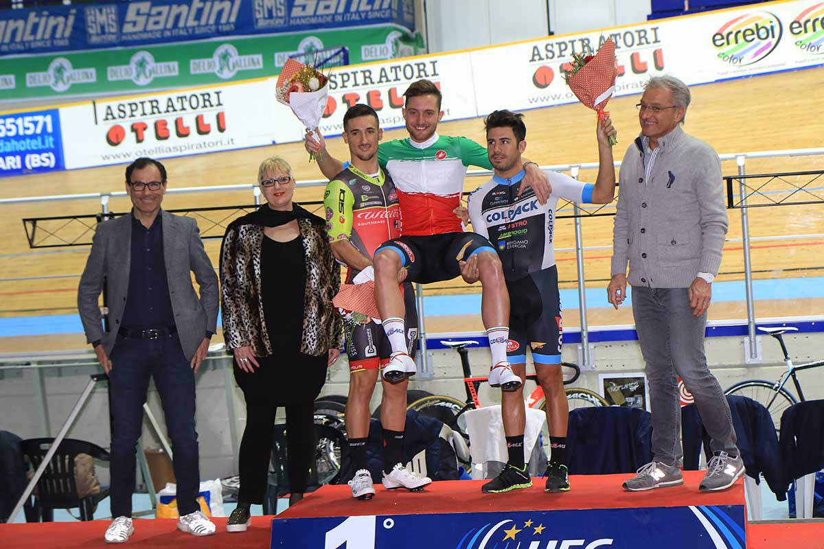 Il podio del Campionato Italiano Omnium Open 2016