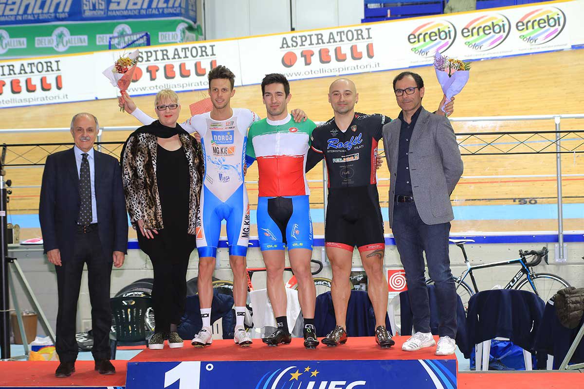 Il podio del Campionato Italiano Km da fermo Open